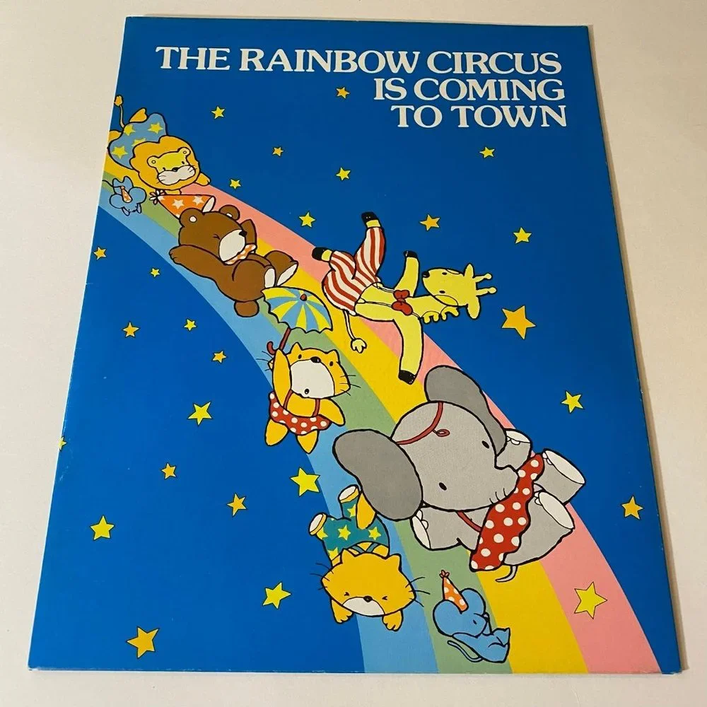 Vintage Sanrio Folder 1983 Rainbow Circus Pocket Portfolio